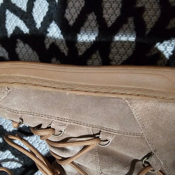 Snow Boot Women's Tan Suede Lace Up Mid Calf Boots - Picture 7 of 8